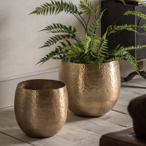 Cedar & Sage Set Of 2 Neroli Metal Plant Pots