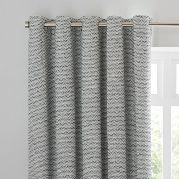 Click to view product details and reviews for Frankie Herringbone Blackout Eyelet Curtains.