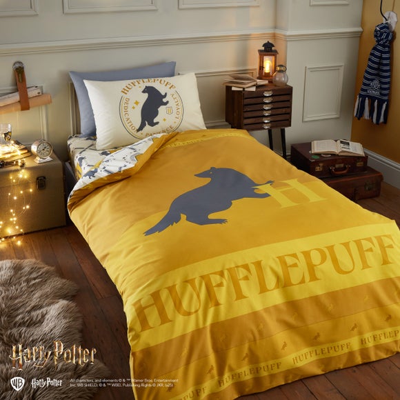 Harry Potter Hufflepuff Reversible Duvet Cover And Pillowcase Set