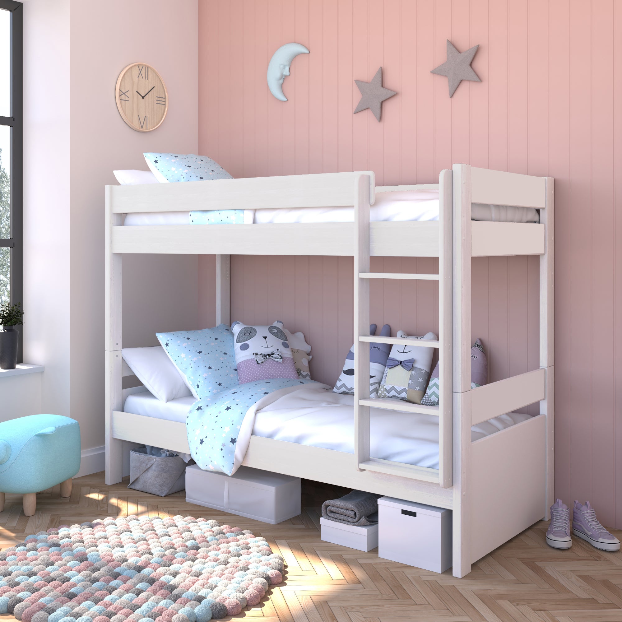 Stompa Uno Bunk Bed Pine White