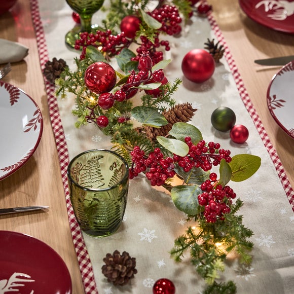 View Artificial Cranberry Bauble Led Garland View Artificial Cranberry Bauble Led Garland