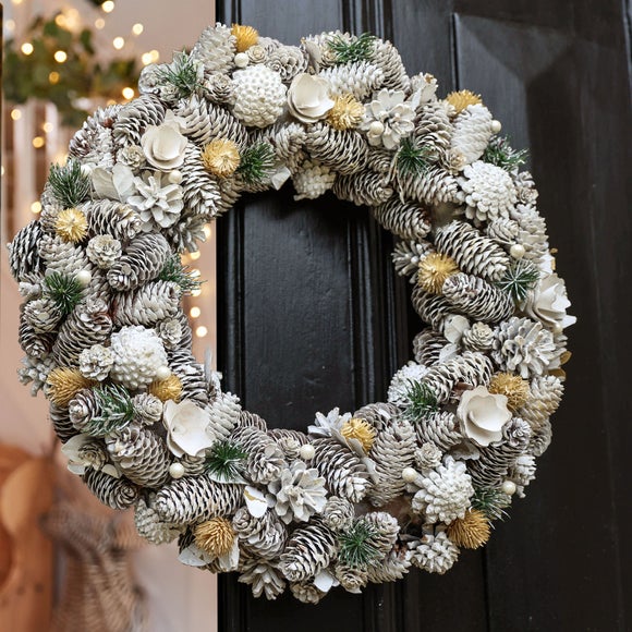 Click to view product details and reviews for Artificial Snowy Sky Wreath.