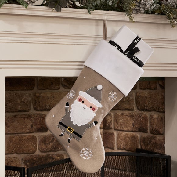Click to view product details and reviews for Grey Santa Christmas Stocking.
