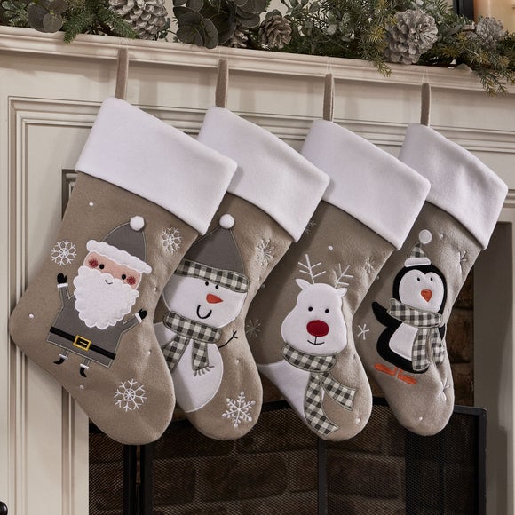 Click to view product details and reviews for Set Of 4 Grey Character Christmas Stockings. Click to view product details and reviews for Set Of 4 Grey Character Christmas Stockings.