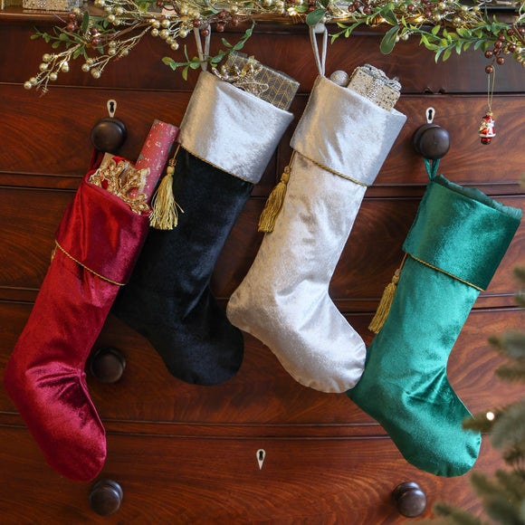 Click to view product details and reviews for Set Of 4 Mayfair Velvet Christmas Stockings. Click to view product details and reviews for Set Of 4 Mayfair Velvet Christmas Stockings.
