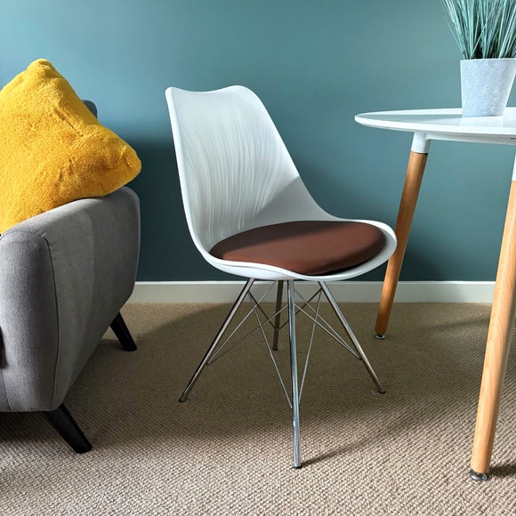 Fusion Living Soho White Plastic Dining Chair thumbnail