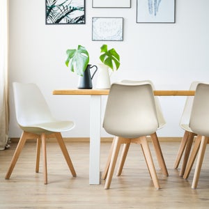 Fusion Living Soho Plastic Dining Chair With Squared Legs