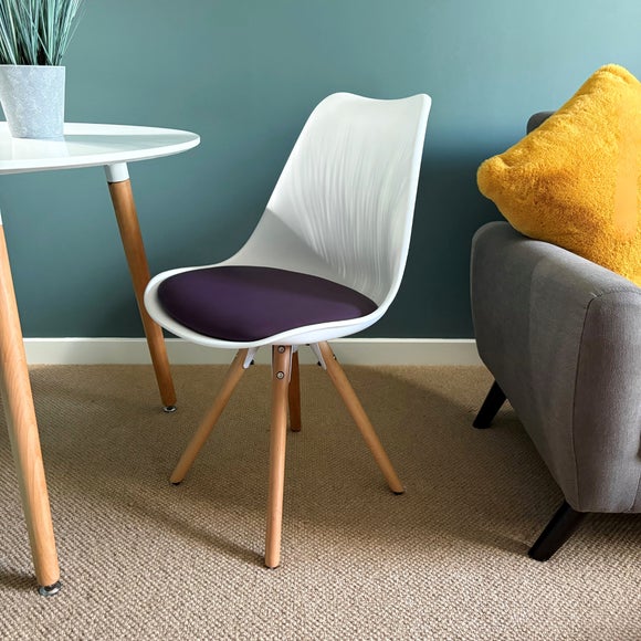 Fusion Living Soho White Plastic Dining Chair with Pyramid Legs