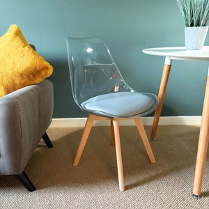 Fusion Living Soho Clear Plastic Dining Chair With Squared Legs