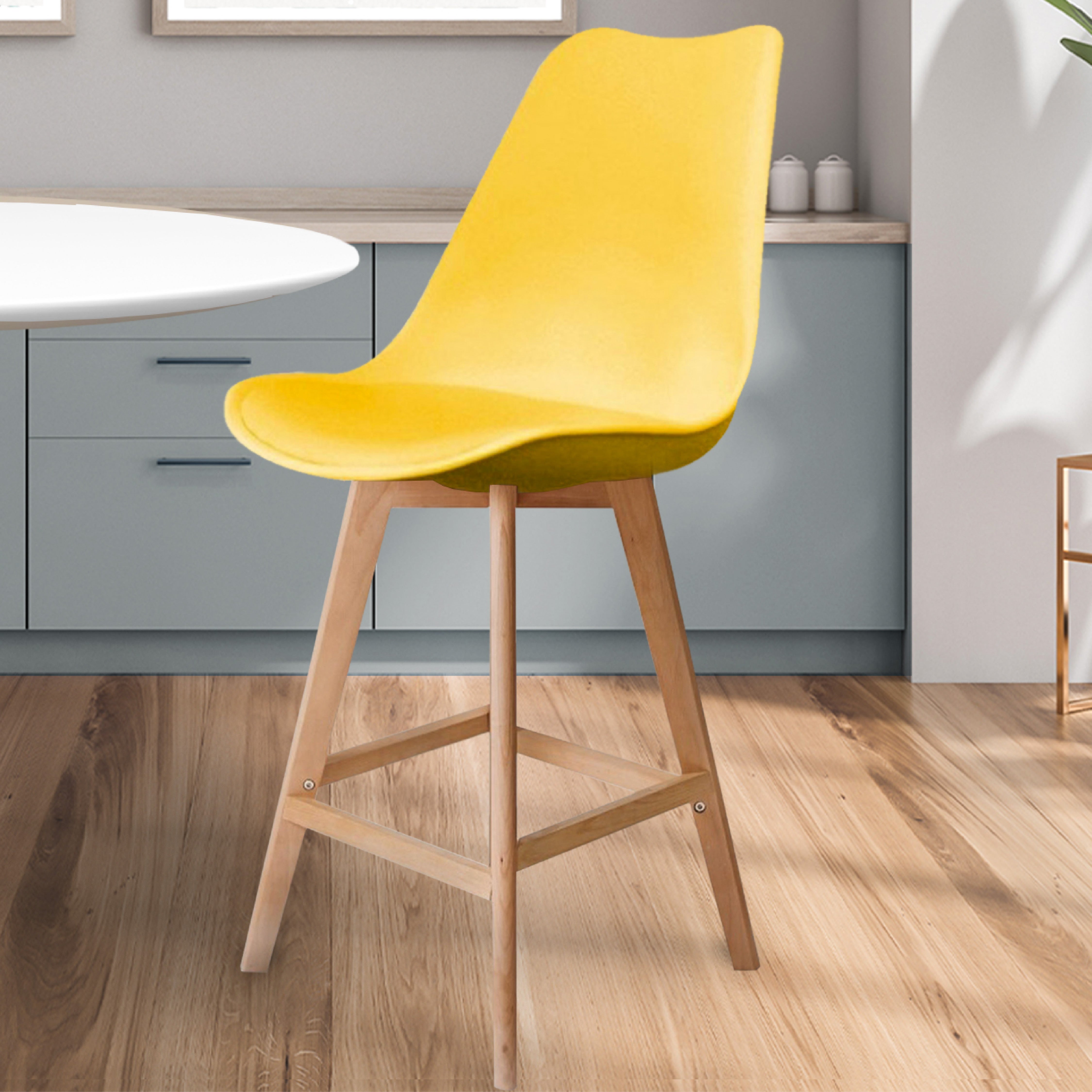 Fusion Living Soho Plastic Bar Stool Yellow