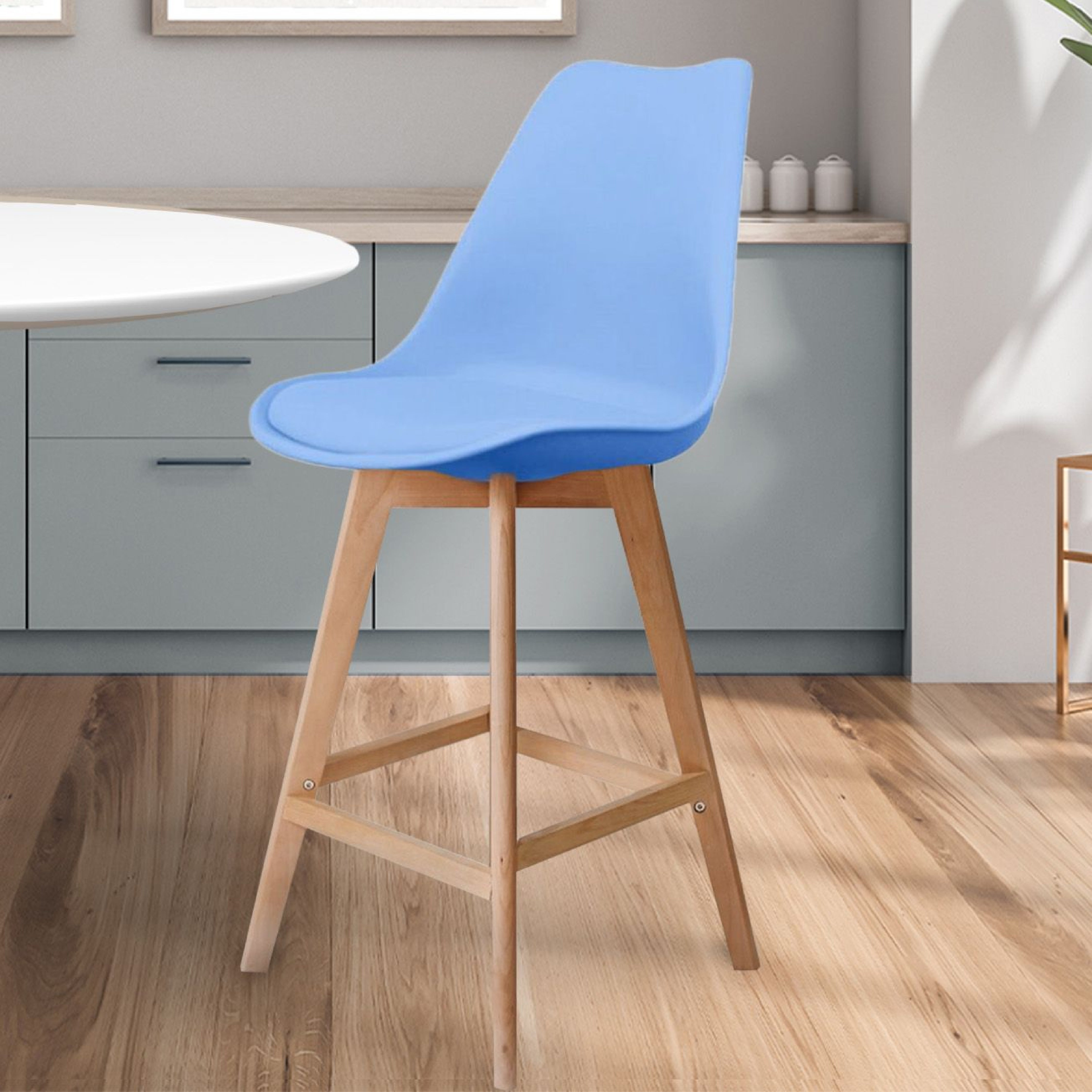 Fusion Living Soho Plastic Bar Stool Light Blue