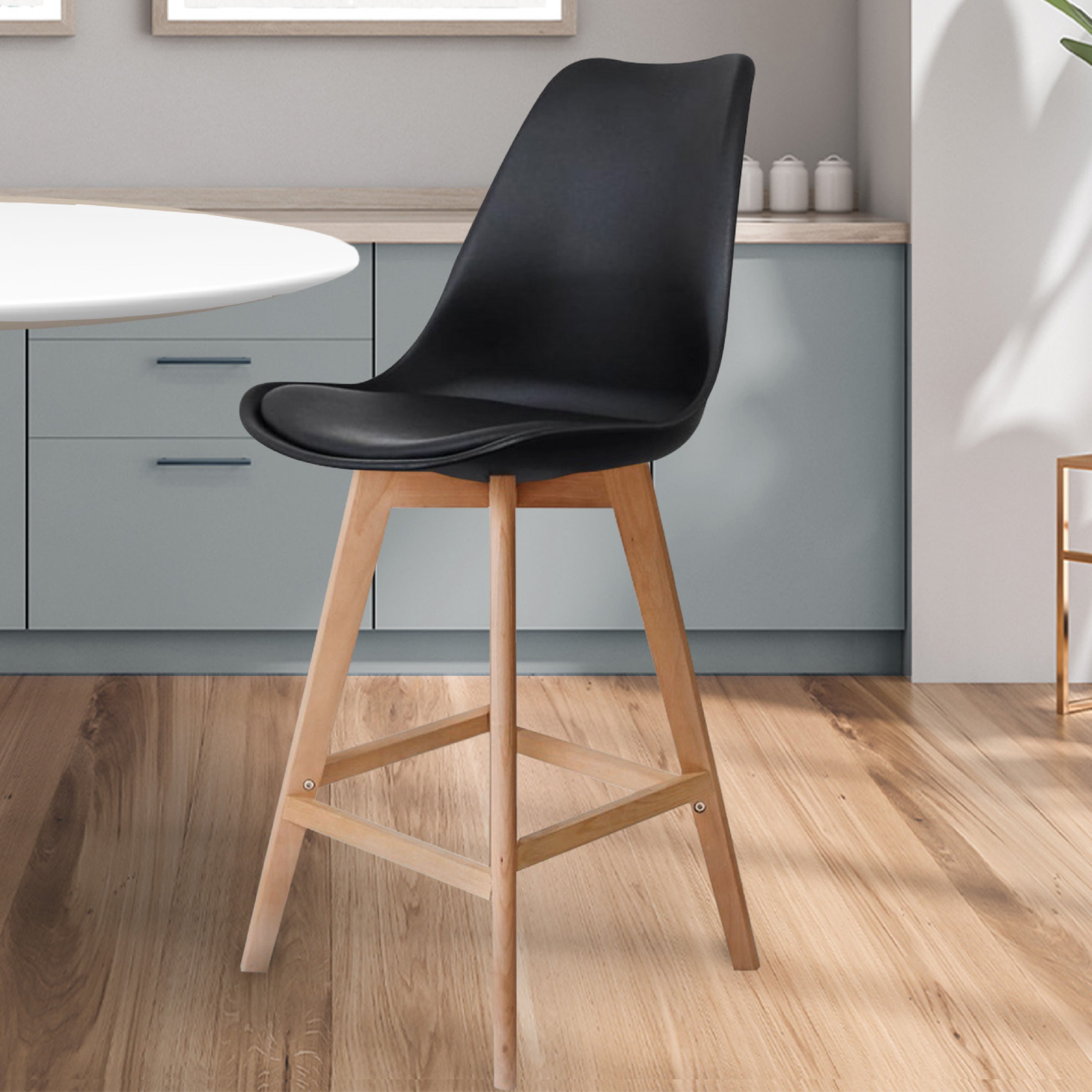 Fusion Living Soho Plastic Bar Stool Black