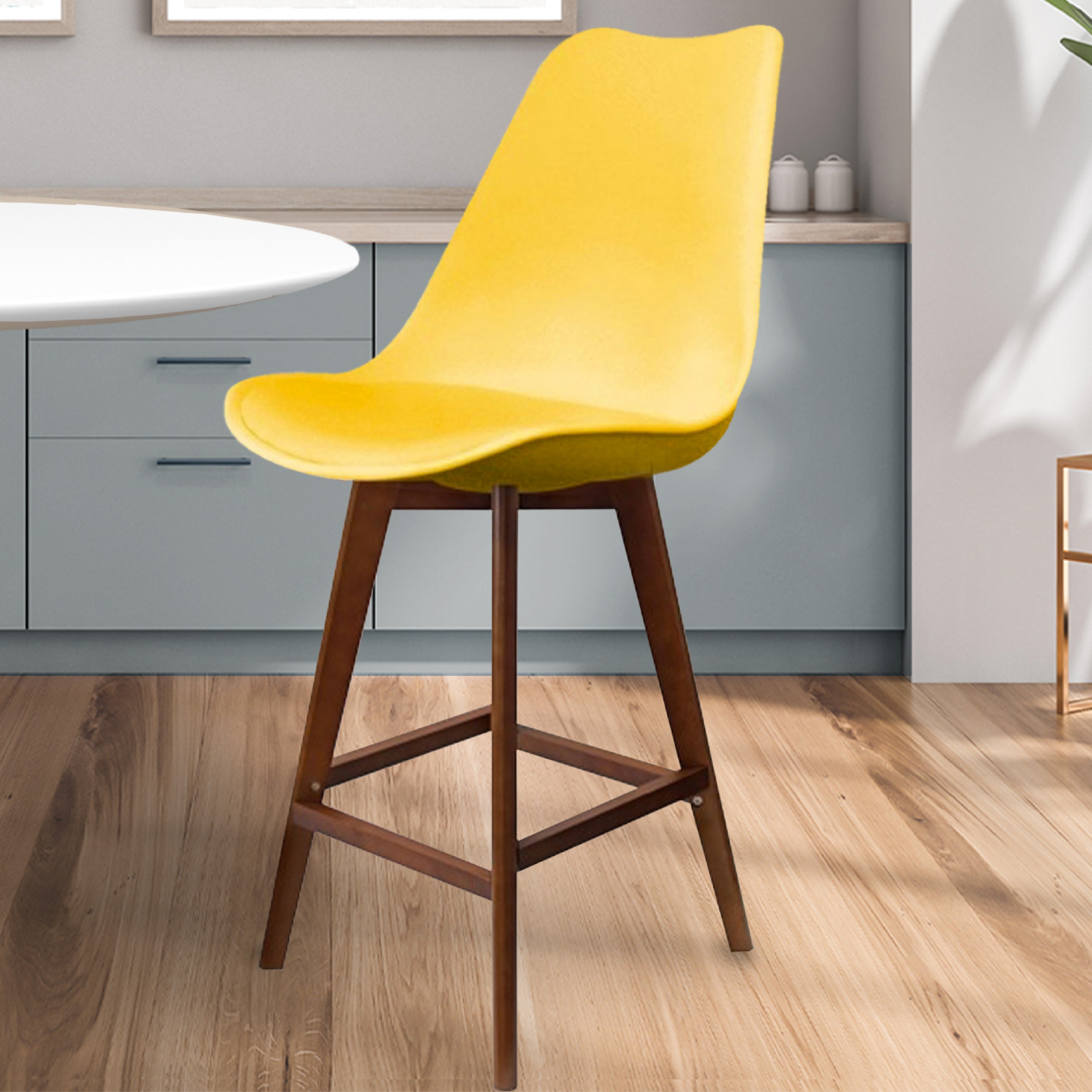 Fusion Living Soho Plastic Bar Stool Yellow