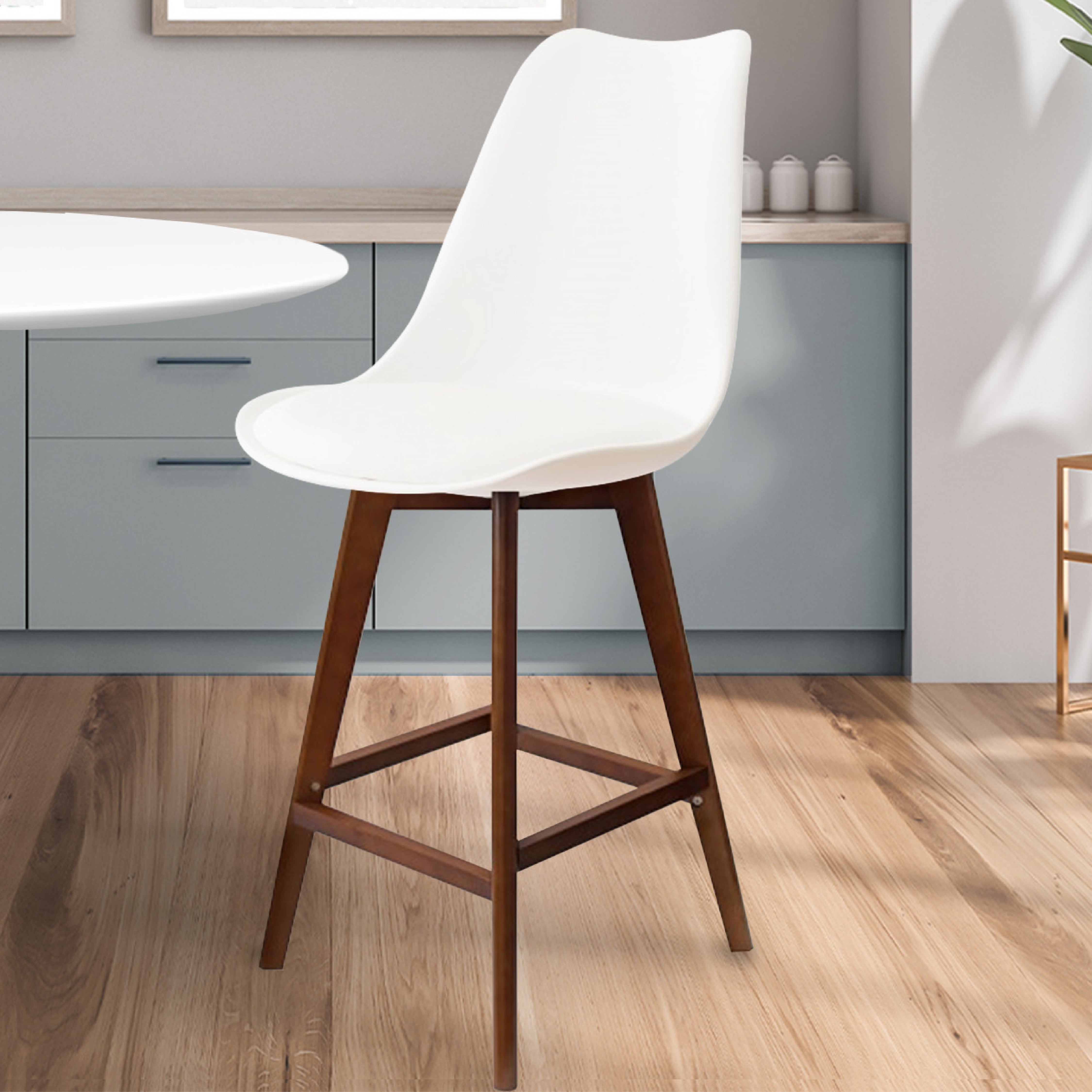 Fusion Living Soho Plastic Bar Stool White