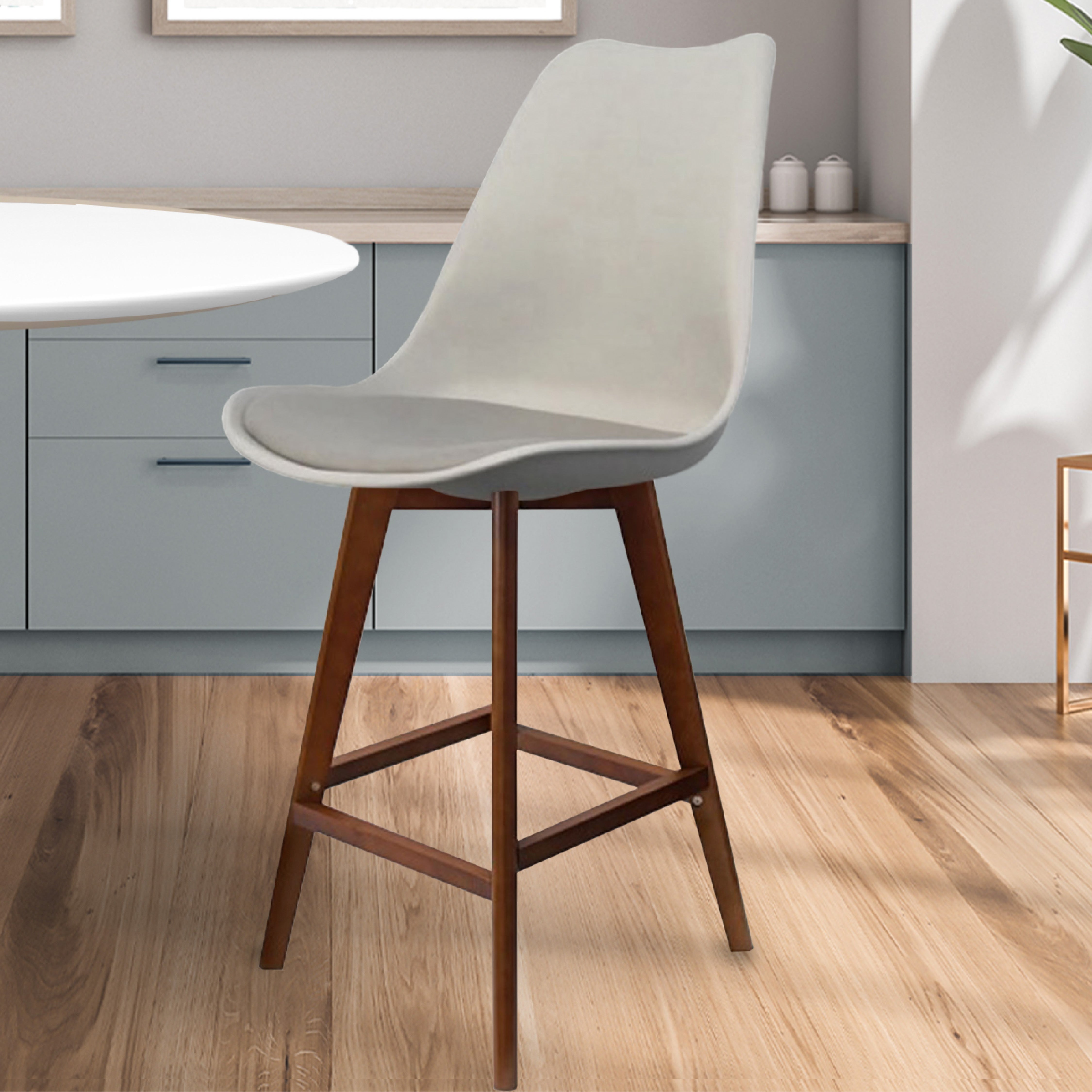 Fusion Living Soho Plastic Bar Stool Light Grey