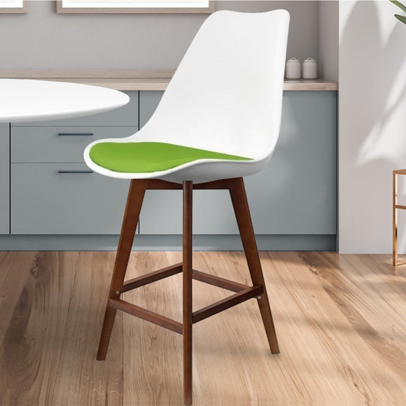 Fusion Living Soho White Plastic Bar Stool