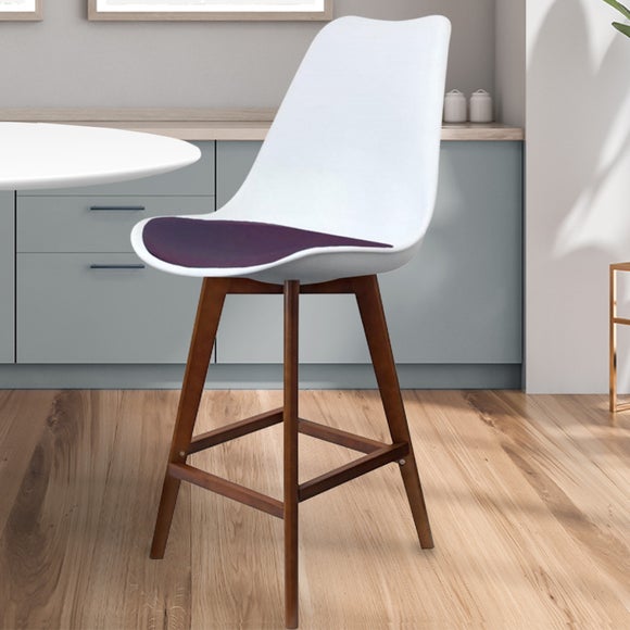 Fusion Living Soho White Plastic Bar Stool