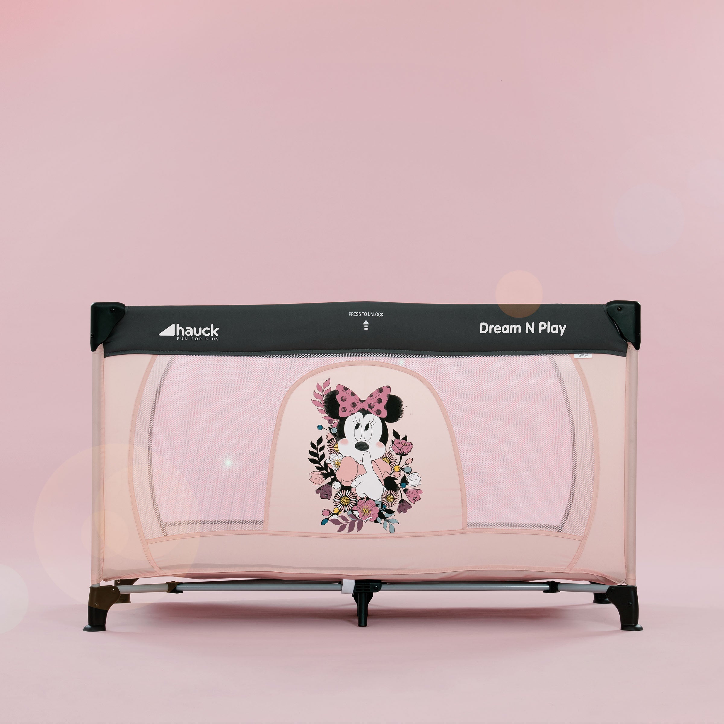 Disney Dream 'n Play Minnie Sweetheart Travel Cot Pink