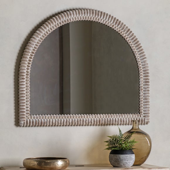 Sawan Arched Distressed Overmantel Wall Mirror