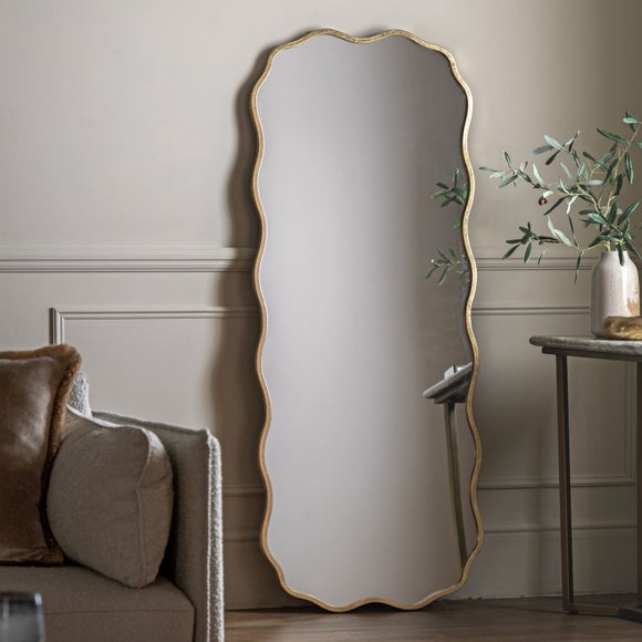 Eula Wavy Rectangle Full Length Leaner Mirror