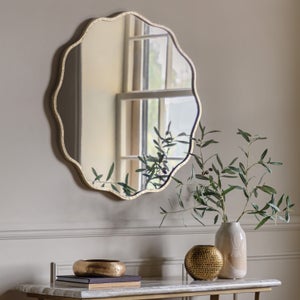 Cedar & Sage Eula Wavy Round Wall Mirror