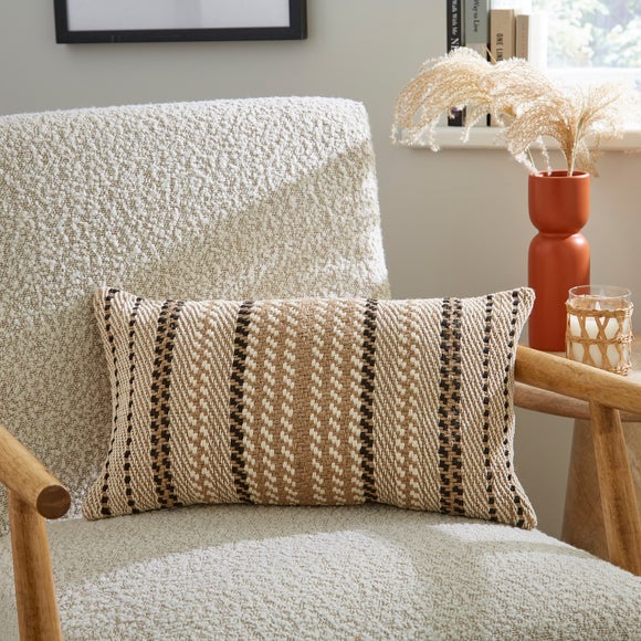 Click to view product details and reviews for Jute Natural Stripe Rectangle Cushion.