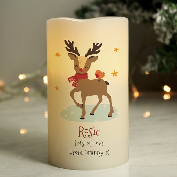 View Personalised Christmas Reindeer Led Candle View Personalised Christmas Reindeer Led Candle