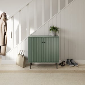 Cody Ribbed 2 Door Shoe Storage Cabinet- Green