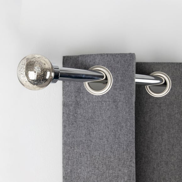 Mercury Extendable Metal Eyelet Curtain Pole