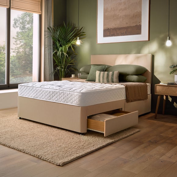 Silentnight Everyday Mattress, Paris Woven Headboard and Divan Set
