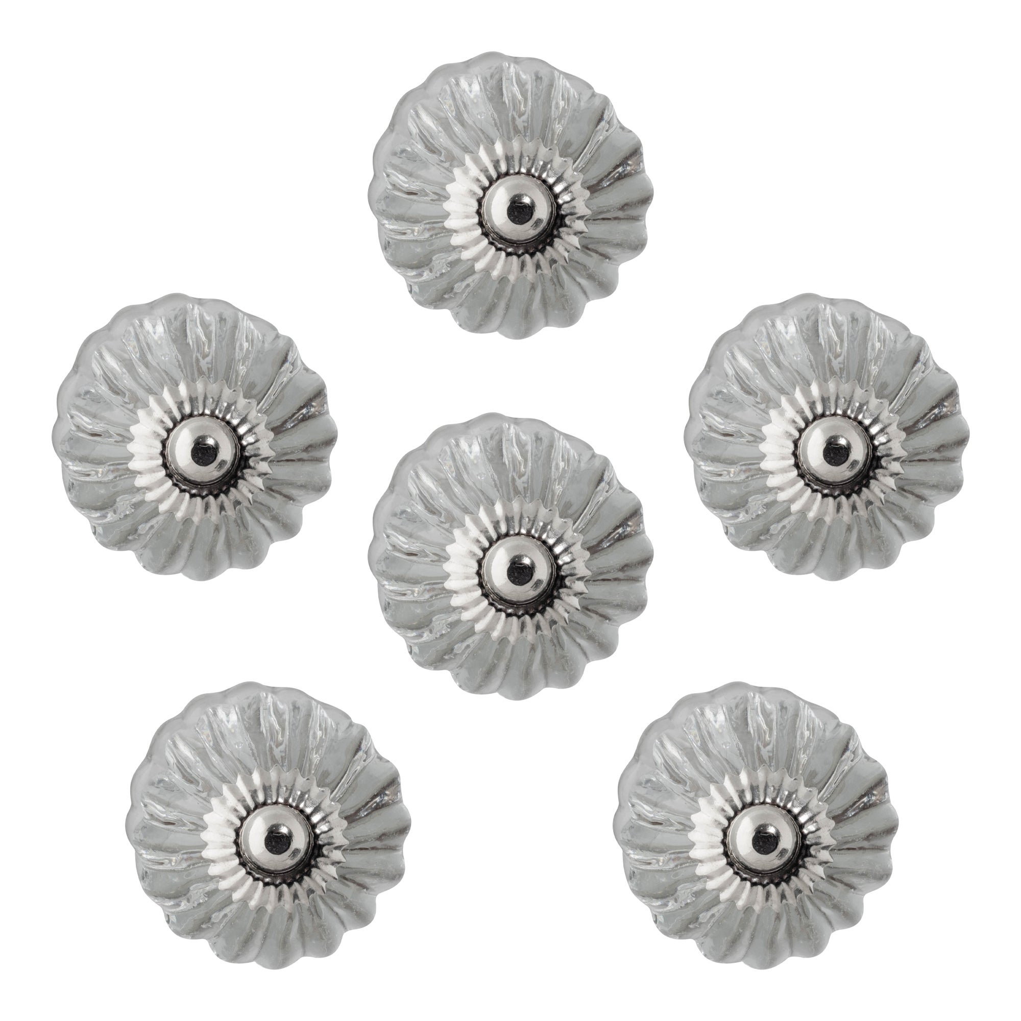 Set of 6 Nicola Spring Button Glass Cabinet Knobs | Dunelm