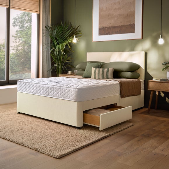 Silentnight Everyday Mattress, Paris Woven Headboard and Divan Set