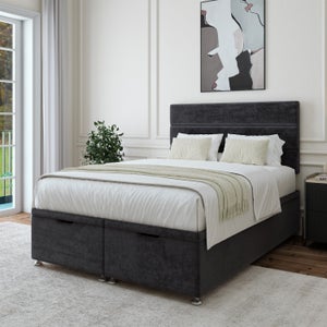 Plush Chenille End Of Bed Ottoman Base