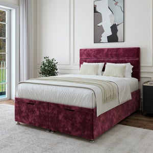 Luxury Chenille End Of Bed Ottoman Base