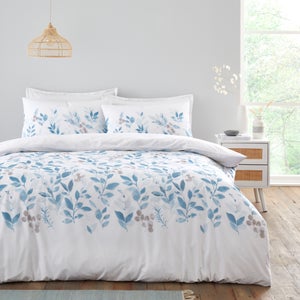 Abeny Leaves Cotton Tencel Duvet Cover & Pillowcase Set