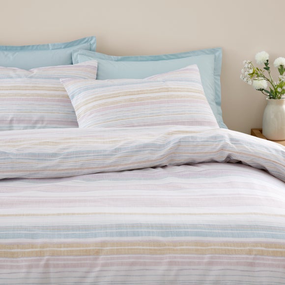 Photo 2 of Washy Stripe Cotton Tencel Duvet Cover & Pillowcase Set