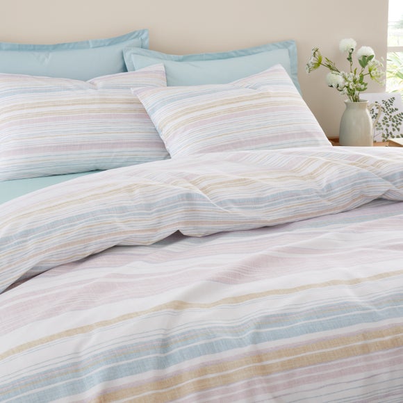 Photo 4 of Washy Stripe Cotton Tencel Duvet Cover & Pillowcase Set