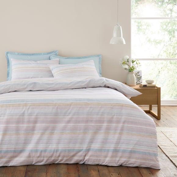 Washy Stripe Cotton Tencel Duvet Cover Pillowcase Set