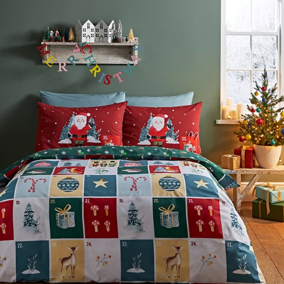 Catherine Lansfield Christmas Advent Calendar Duvet Cover And Pillowcase Set