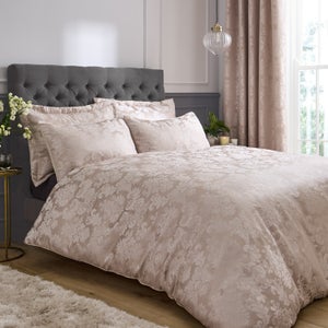 Catherine Lansfield Damask Jacquard Duvet Cover And Pillowcase Set