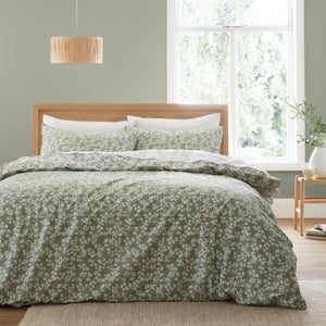 Bianca Shadow Leaves 200 Thread Count 100 Cotton Duvet Cover & Pillowcase Set