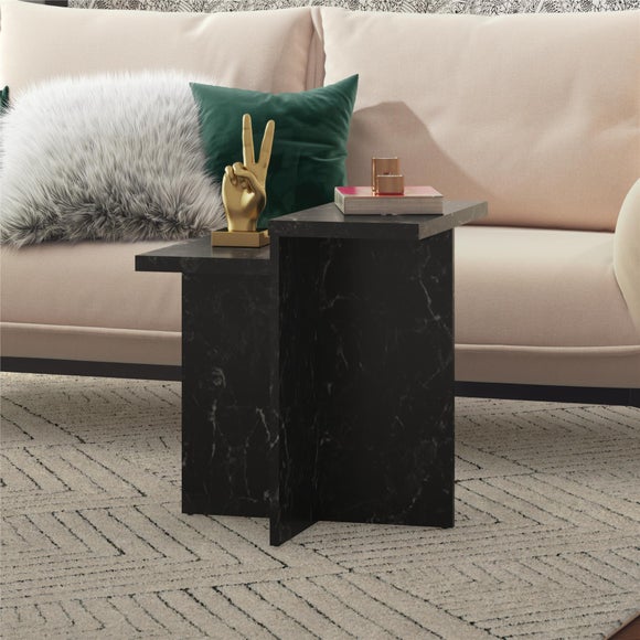 Brielle Side Table, Faux Marble