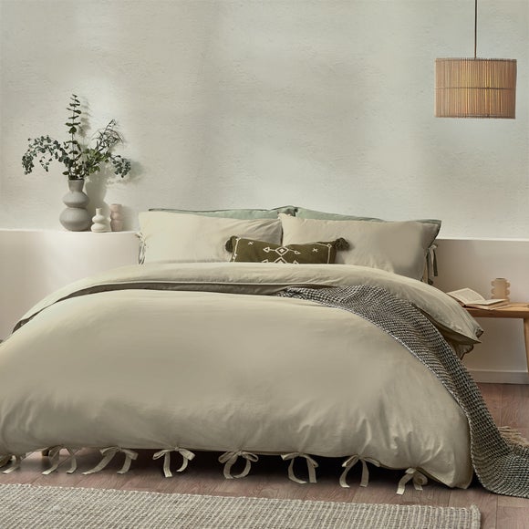 Riviera Yard Mallow Bow Tie Cotton Duvet Cover Pillowcase Set