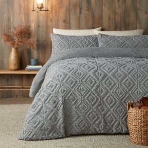 Fusion Geo Fleece Duvet Cover & Pillowcase Set