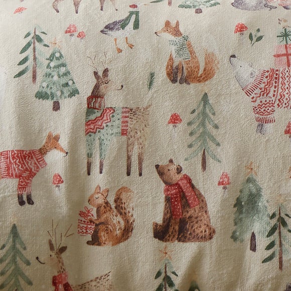 Photo 3 of Christmas Wood Animals Duvet Cover & Pillowcase Set