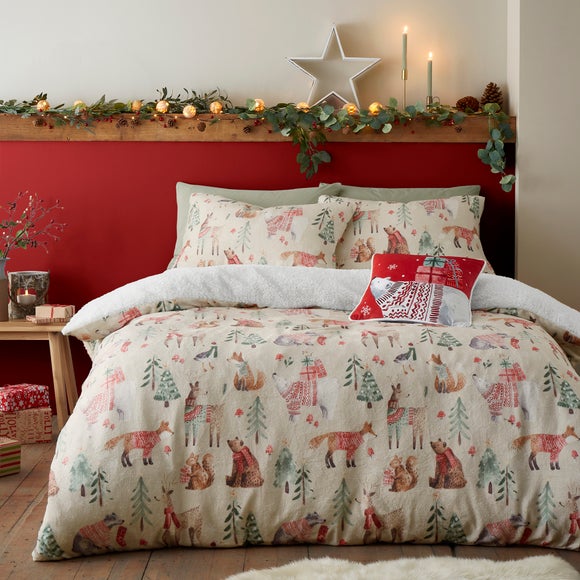 Photo 4 of Christmas Wood Animals Duvet Cover & Pillowcase Set