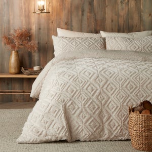 Fusion Geo Fleece Duvet Cover & Pillowcase Set