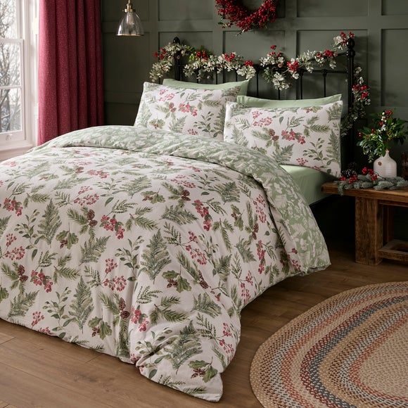 Winter Sprigs 100 Cotton Duvet Cover Pillowcase Set