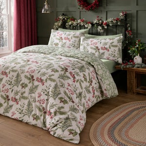 Winter Sprigs 100 Cotton Duvet Cover & Pillowcase Set