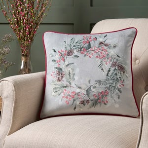Winter Sprigs Square Cushion